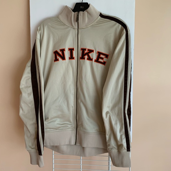 Nike Other - Nike retro jacket tan with brown stripes